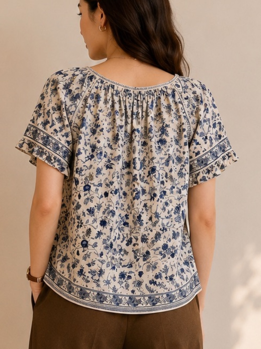 MAX STUDIO FLORAL PRINT BLOUSE - Picture 4 of 8